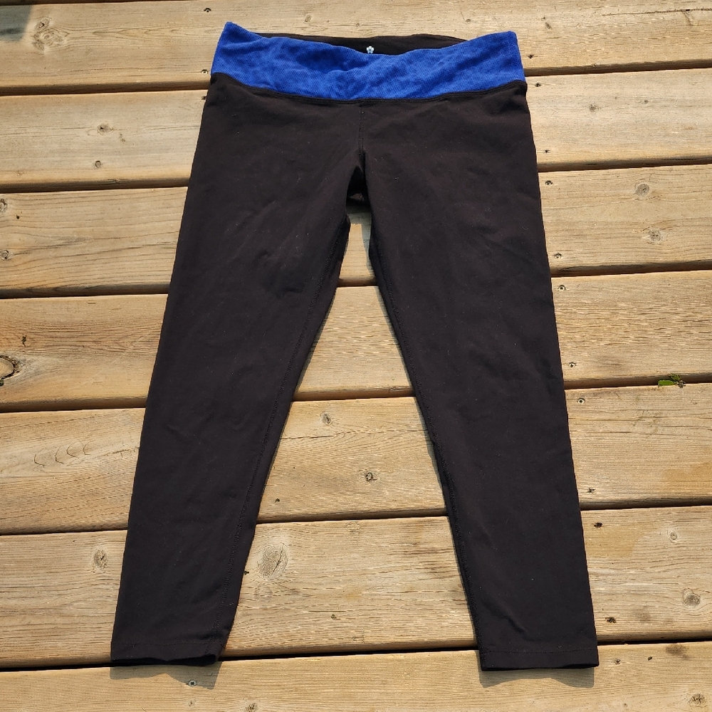 (M) Tuff Athletics Black & Blue Women's Tights Athleisure Walk Run Loungewear